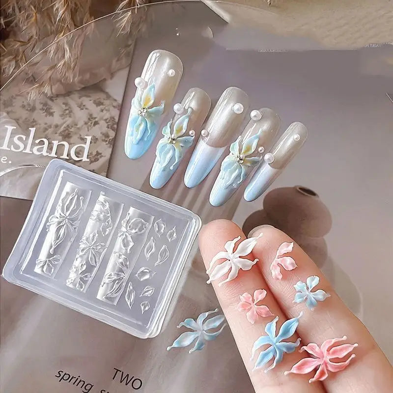Silicone 3D Flower Nail Art Mold – Reusable DIY Petal Template Nail Art Mold Axl