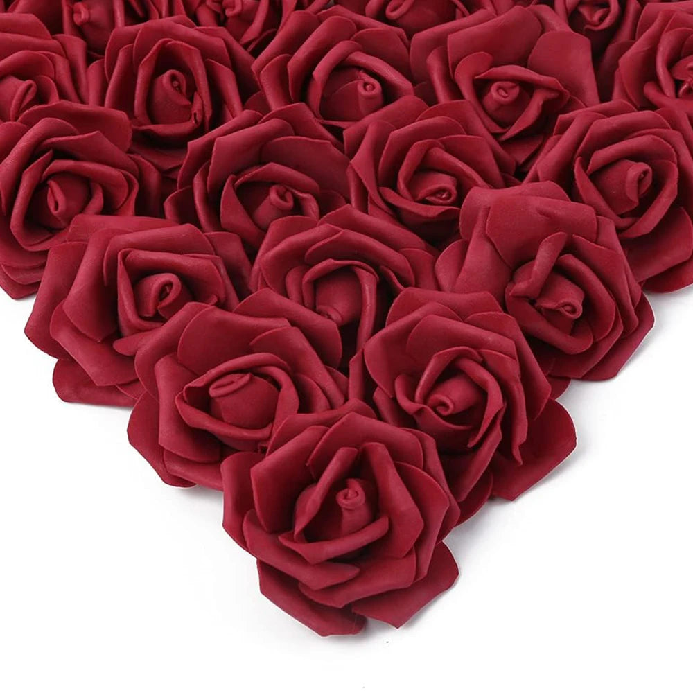 PE Foam Rose Heads – Artificial Flowers for Wedding & Home Decor Artificial Flower Heads Axl Burgundy 10pcs