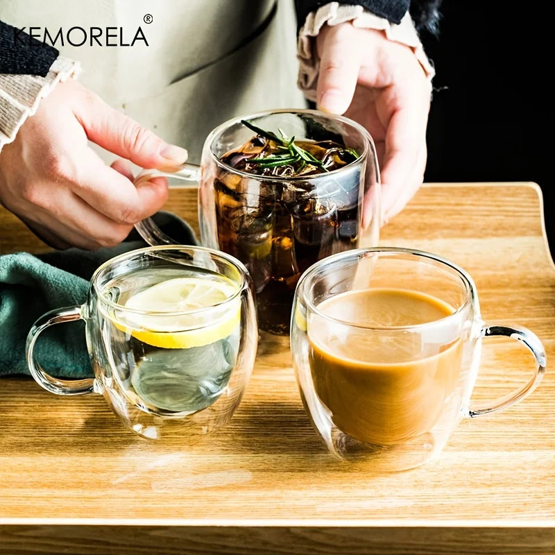 Double Wall Glass Cup – Heat-Resistant Coffee & Tea Drinkware Double Wall Glass Axl