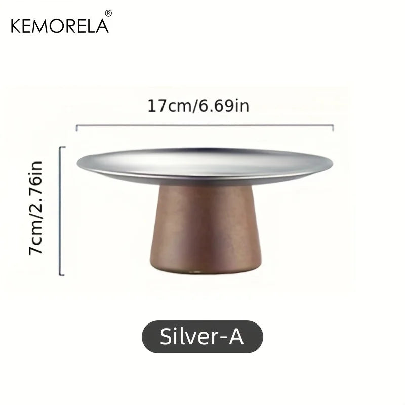 KEMORELA Stainless Steel Cake Tray – Korean Dessert Display Plate Dessert Display Tray Axl Silver-A