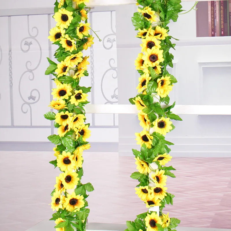 Artificial Sunflower Garland 260cm – Silk Floral Vine Decor Artificial Flower Garland Axl 5pcs