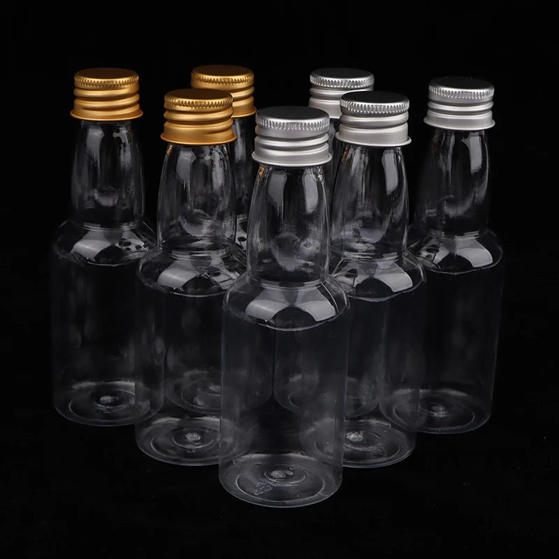 10-Pack 50ml Mini Clear PET Refillable Bottles Leak-Proof Lids Mini Refillable Bottles Axl