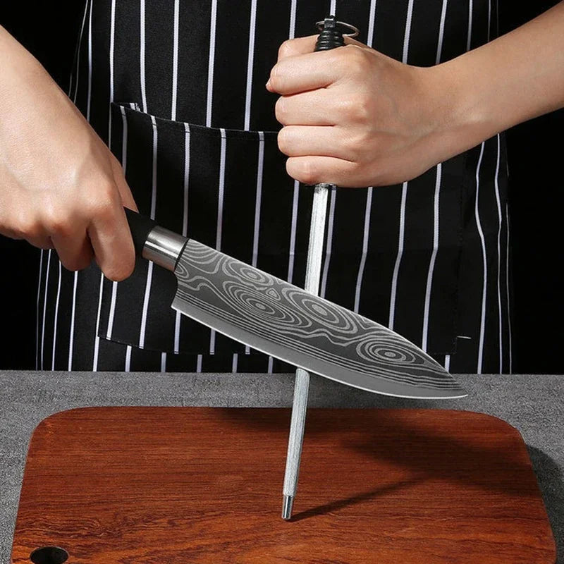 Damascus Pattern Chef Knife – Sharp Stainless Steel Kitchen Blade Chef Kitchen Knife Axl