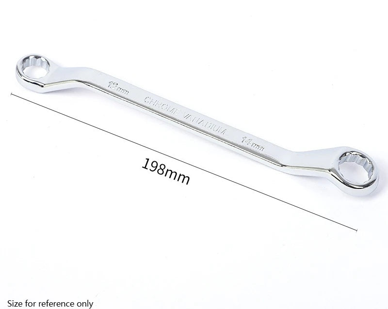 Double End Offset Ring Spanner – Chrome Vanadium Steel Wrench Box End Wrench Axl 12-14mm