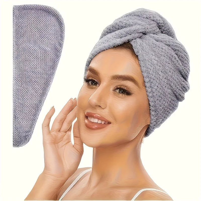 Microfibre Hair Towel Wrap – Quick-Drying & Ultra-Absorbent Hair Towel Wrap Axl GRAY