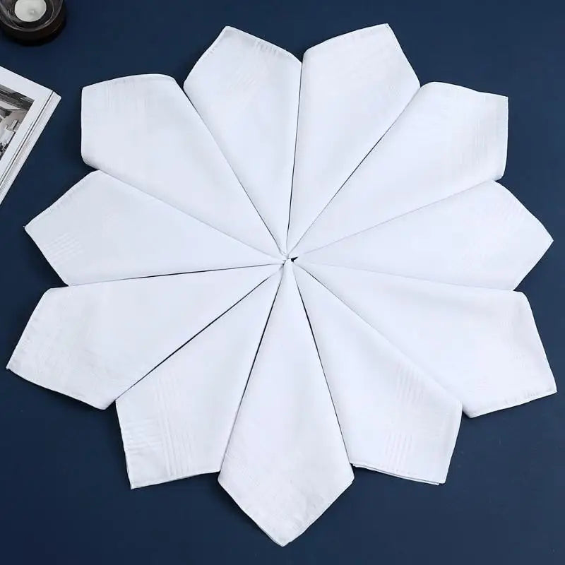 Pure Cotton White Handkerchiefs for Men & Women | 6 or 12 Pack Cotton Handkerchiefs Axl