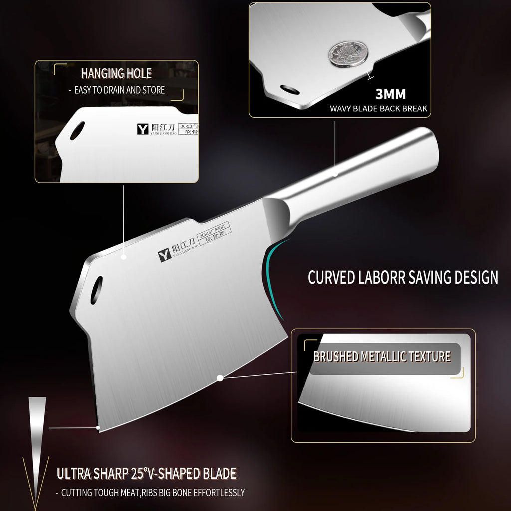 High-Hardness Stainless Steel Bone Cutting Kitchen Knife Kitchen Knife Axl