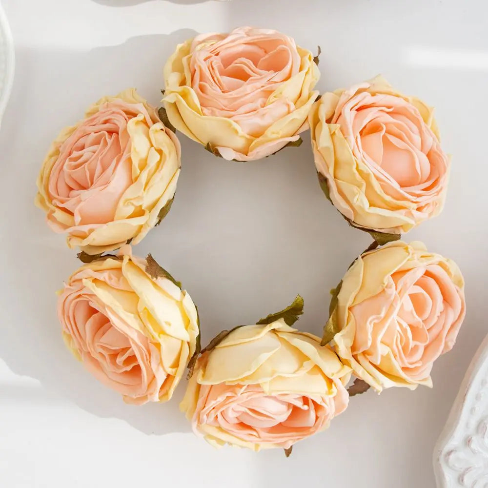 Silk Burned Edge Roses – Artificial Flowers for Wedding Décor Artificial Flowers Axl color10 20PCS