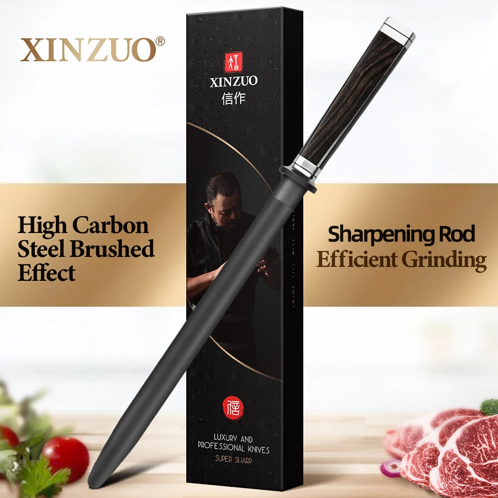 XINZUO Honing Steel – Titanium Carbon Rod & Ebony Handle Knife Honing Steel Axl Default Title