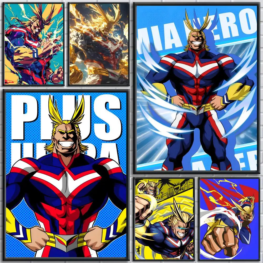 My Hero Academia All Might Removable Wall Sticker Poster Anime Wall Decal Axl