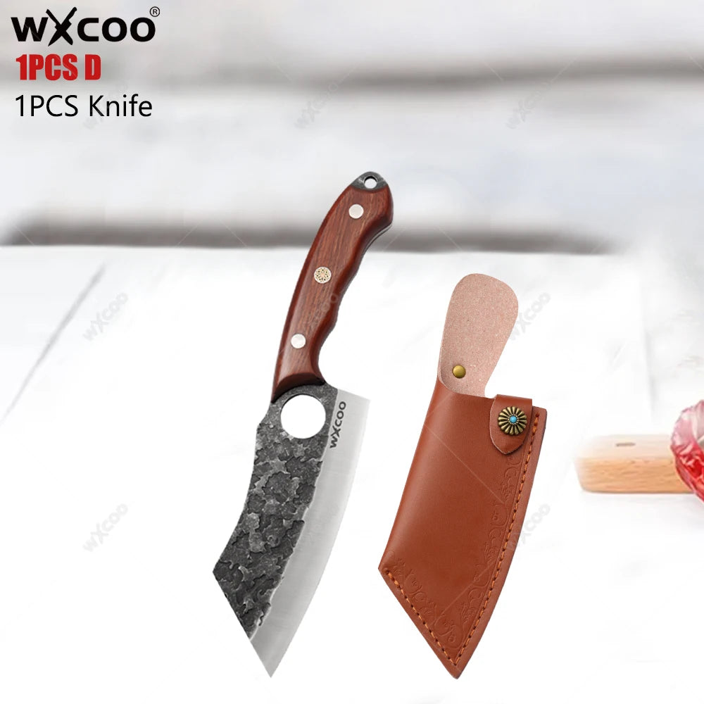 WXCOO Boning Knife Set – Stainless Steel Wood Handle Boning Knife Set Axl Knife D