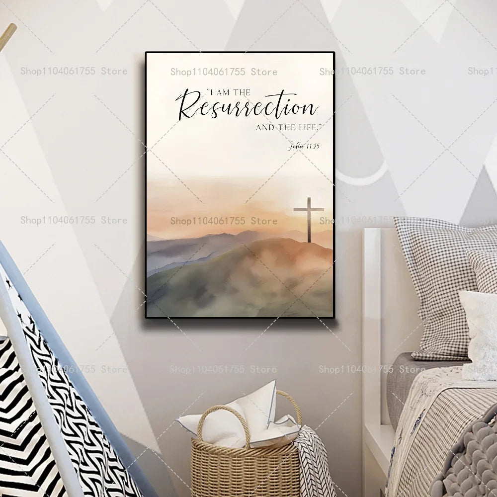 John 1:29 Bible Verse Jesus Wall Poster | Self-Adhesive Art Wall Art Poster Axl