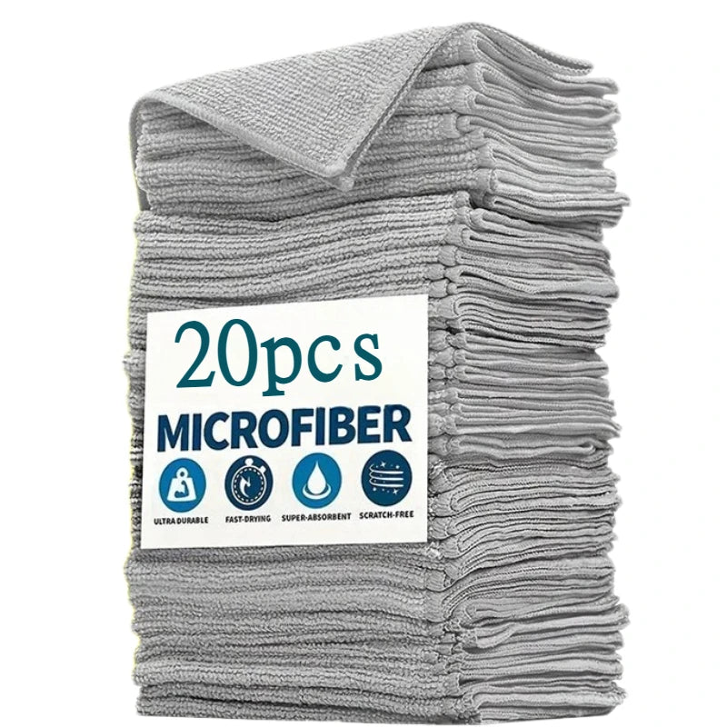 Microfiber Cleaning Rags – Absorbent Lint-Free Cloths Bulk Pack Microfiber Cleaning Rags Axl Grey 20pcs