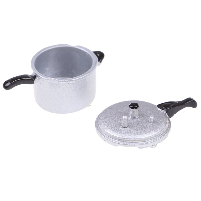 1:12 Dollhouse Miniature Pressure Cooker – Metal Kitchen Decor Dollhouse Miniature Axl