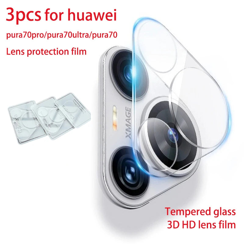 3-Pack Huawei Pura 70 Ultra HD 3D Camera Lens Protector Film Camera Lens Protector Axl PURA70PRO 3PCS
