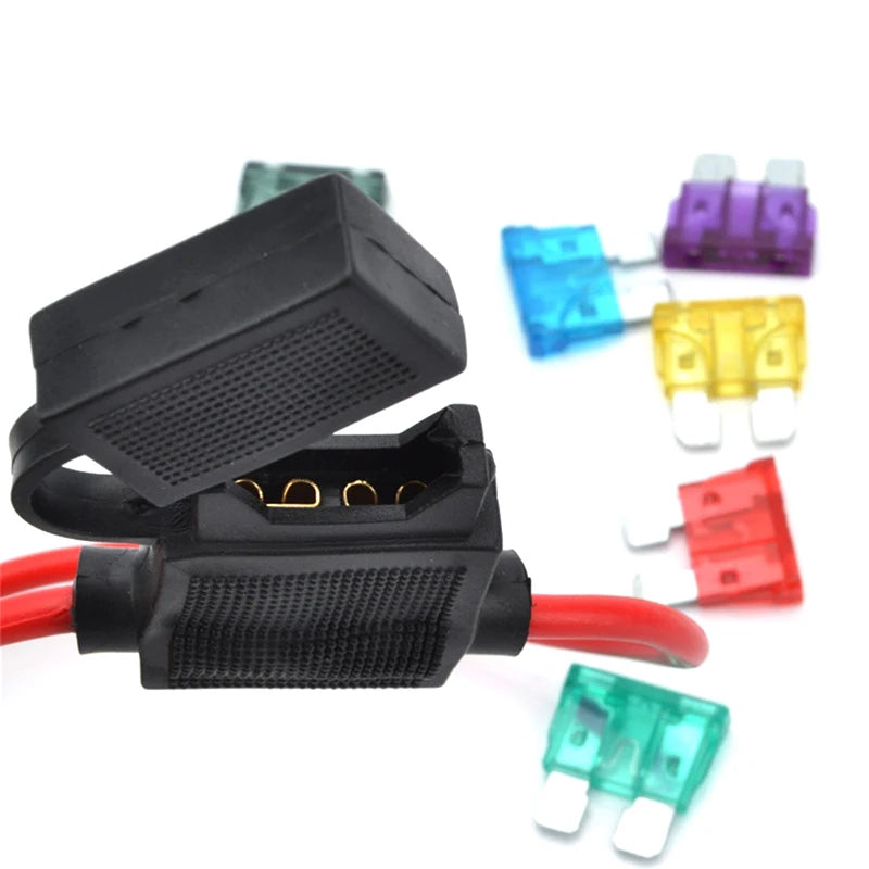 Car Inline Blade Fuse Holder Box – Splash-Proof 5A–30A Inline Fuse Holder Axl