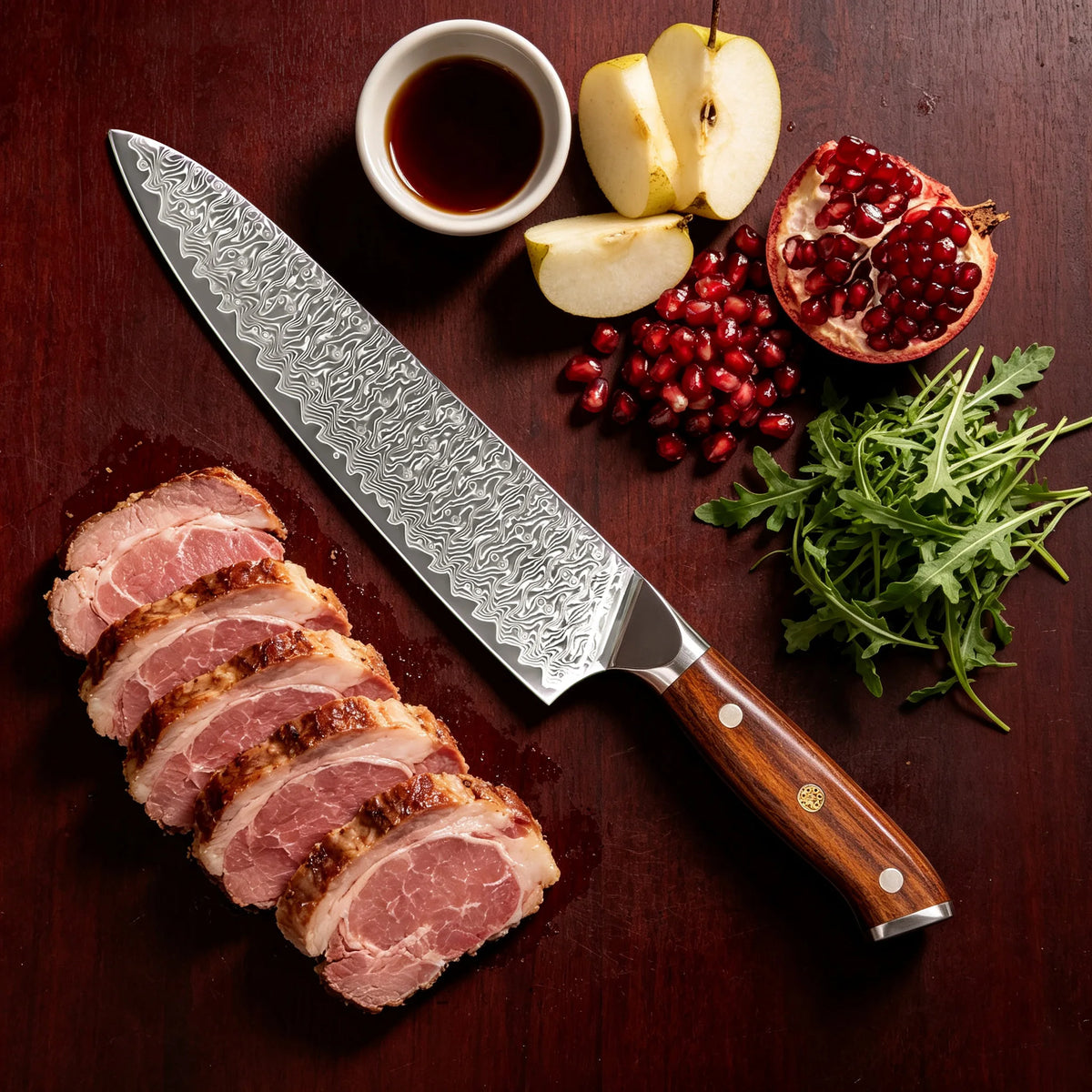 Damascus Steel Chef Knife – Sharp Kitchen Slicing Knife Damascus Chef Knife Axl