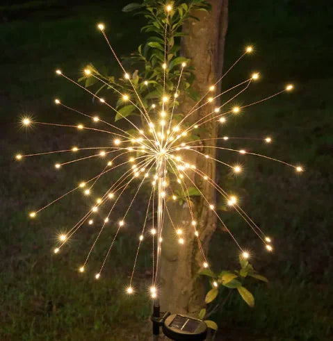 Solar Fireworks Garden Lights – 8 Modes, 120 LED, IP65 Solar Garden Lights Axl Warm White
