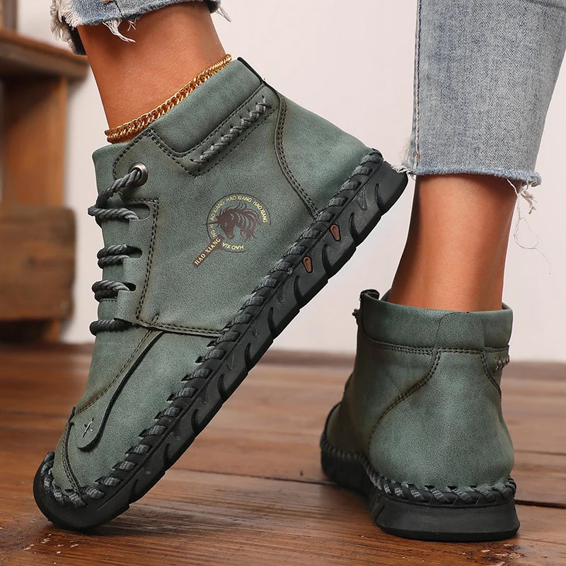 AZGB Women's Leather Sneakers – Lightweight, Non-Slip & Waterproof Women's Leather Sneakers Axl