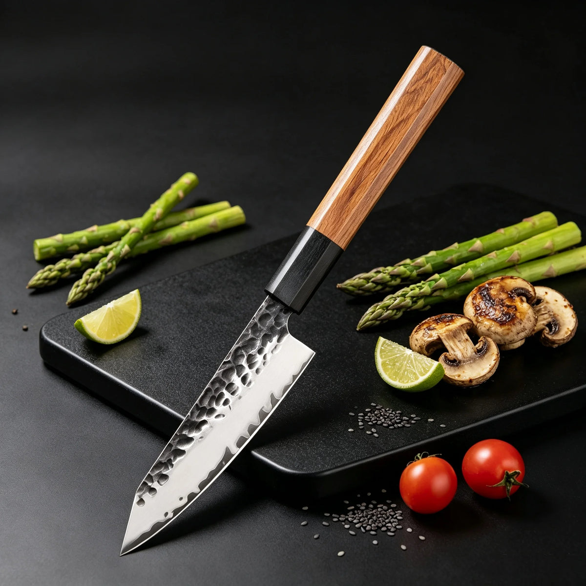 Hand Hammered Japanese Kiritsuke Chef Knife – Stainless Steel Japanese Chef Knife Axl