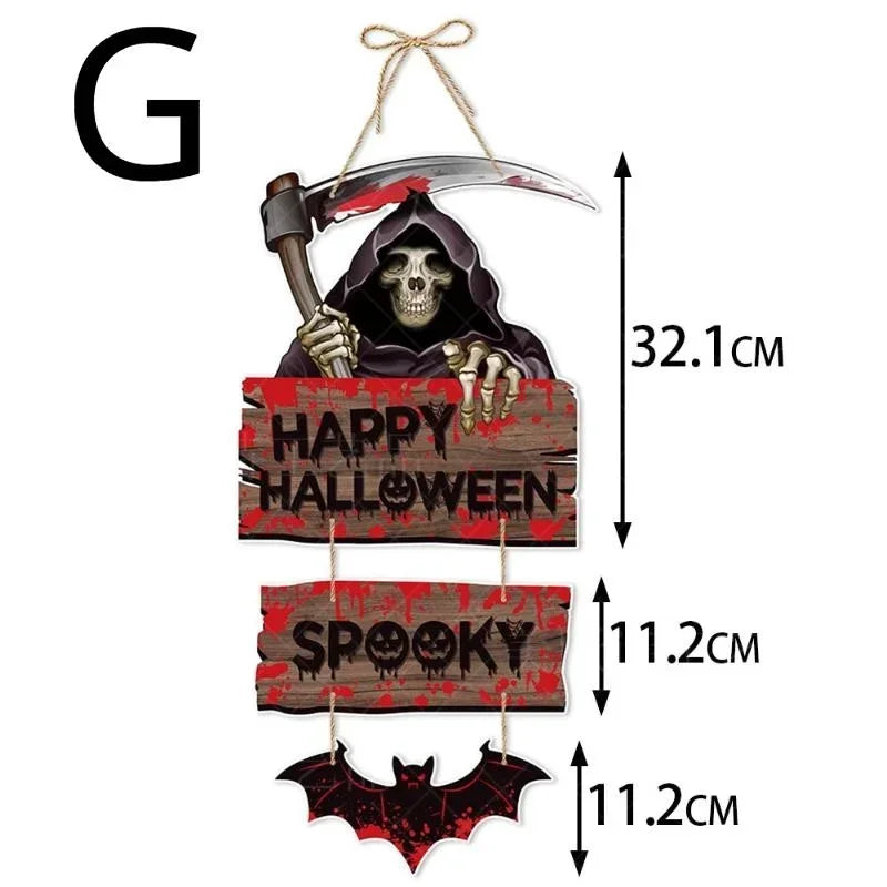 Halloween Hanging Signs – Pumpkin Witch Bat Trick or Treat Decor Halloween Hanging Sign Axl G