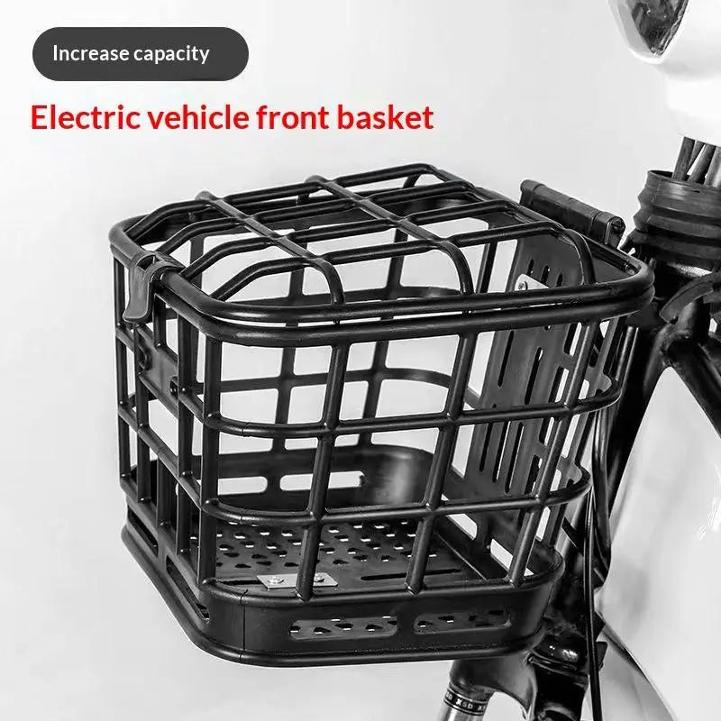Black Detachable Bike Front Basket with Lid | Electric Bike Bicycle Front Basket Axl