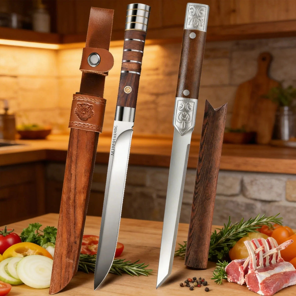 Damascus Steel Boning Knife Set – 1/2/3 Pc Kitchen Knife Kitchen Knife Set Axl