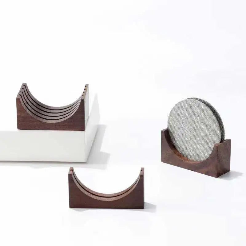Walnut Espresso Puck Screen Stand – 51/53/58mm Portafilter Coffee Accessory Stand Axl