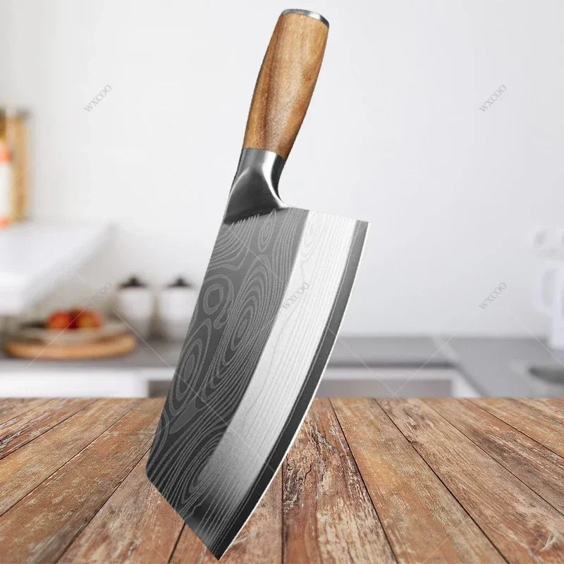 Japanese Damascus Pattern Chef Knife Set – Stainless Steel Kitchen Knife Set Axl A