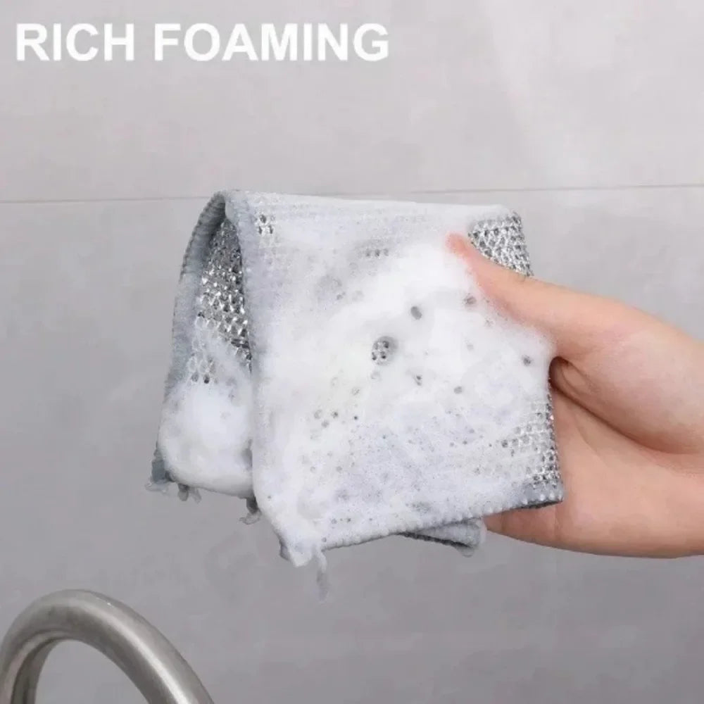 10-Pack Steel Wire Dishwashing Cloths | Kitchen Scrubber Pads Kitchen Scrubbing Cloth Axl