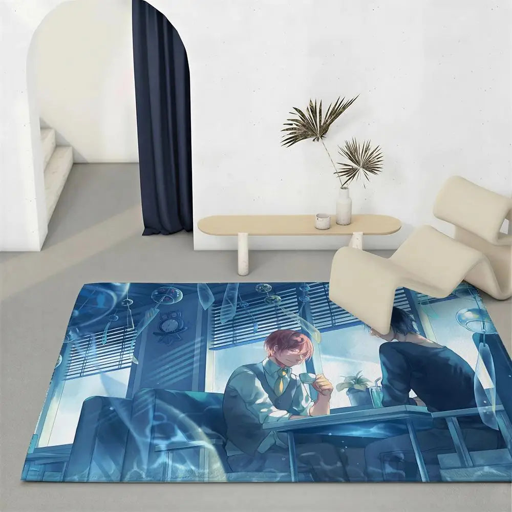 Anime Flannel Floor Mat – Non-Slip Soft Plush Indoor Rug Flannel Floor Mat Axl White3 120x160cm