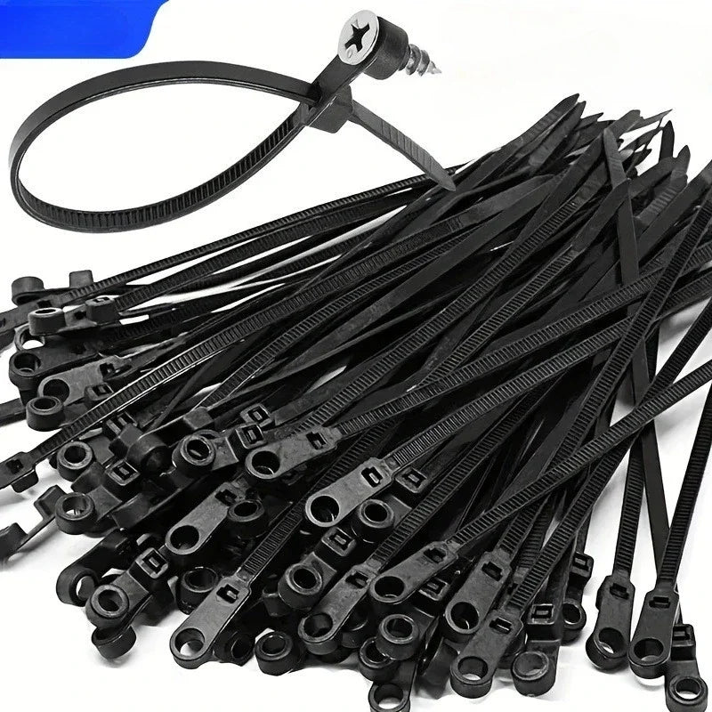 Heavy-Duty Screw Hole Zip Ties – Self-Locking Organizer Straps Cable Zip Ties Axl