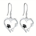 Huitan Dog Paw Heart Drop Earrings – Cute Women's Fashion Fashion Drop Earrings Axl E3945
