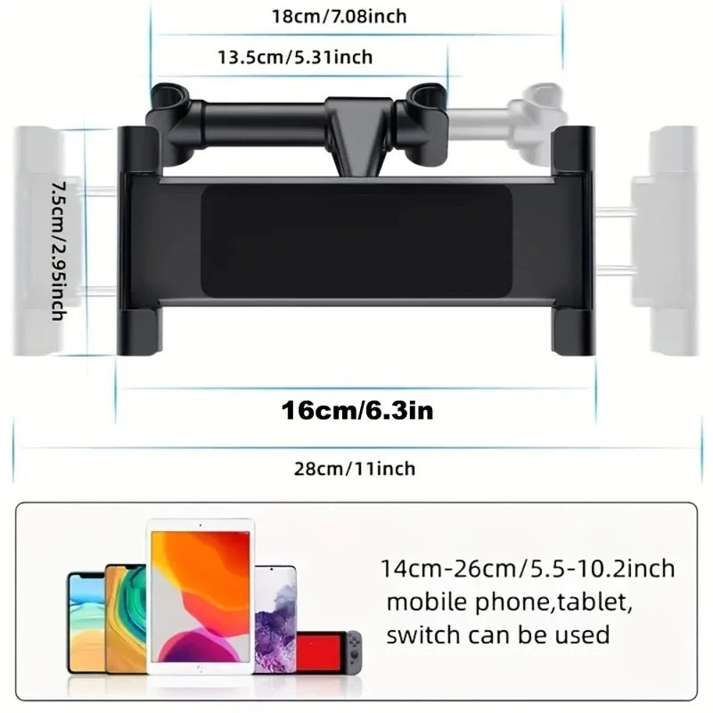 Car Headrest Tablet Mount – Universal 4.7–12.9" Holder for iPad Car Tablet Mount Axl