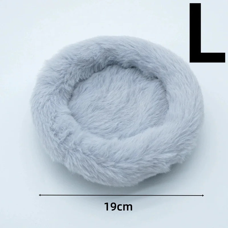 Round Plush Hamster Nest Mat – Cosy Small Pet Bed Small Pet Nest Mat Axl Elegant Gray-L
