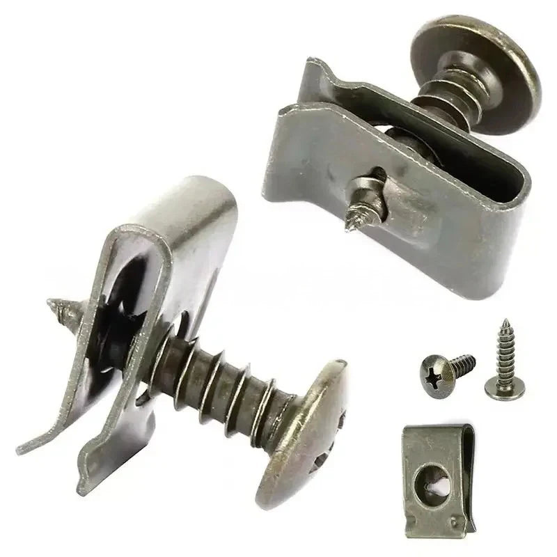 M4 M5 Self-Tapping Screws & U-Type Clip Kit | 100–200 Pcs Fastener Clip Kit Axl