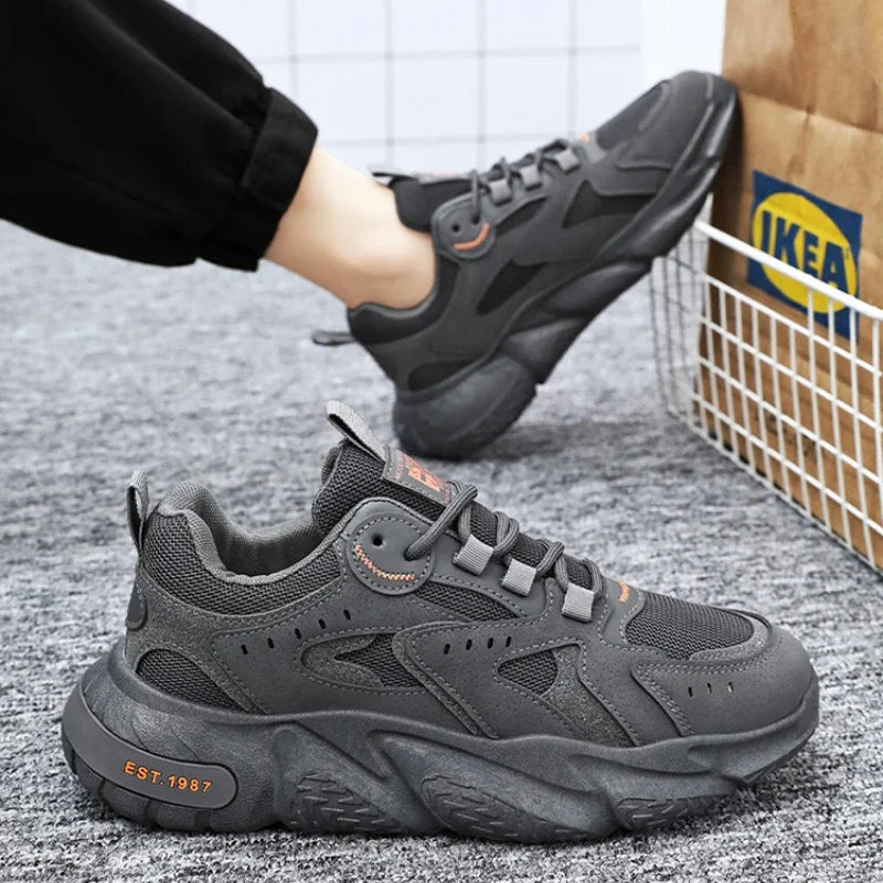 Men's Breathable Mesh Sneakers – Thick Sole Non-Slip Sport Shoes Men's Sneakers Axl