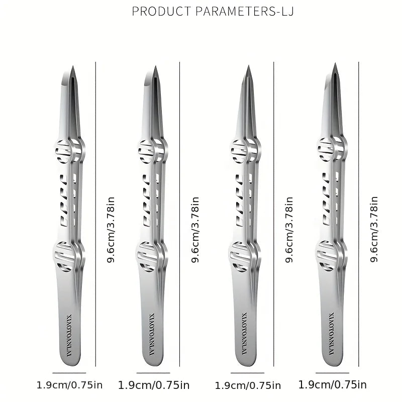 PLYS Precision Tweezer Kit – Stainless Steel Eyebrow Set Precision Tweezer Kit Axl