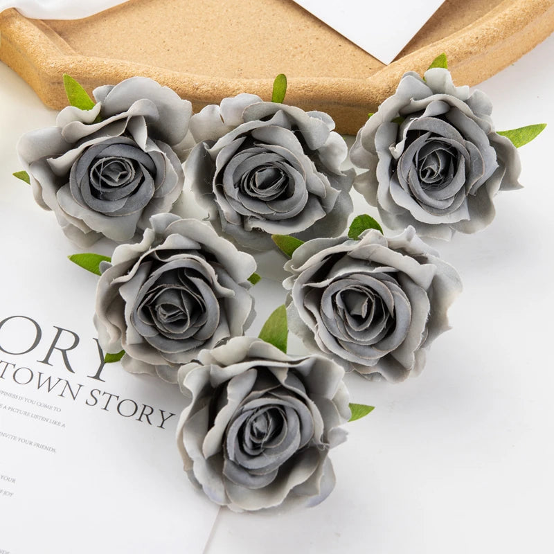 Silk Artificial Rose Heads 5/10 Pcs – Wedding & Home Decor Artificial Silk Flowers Axl color 13 5pcs