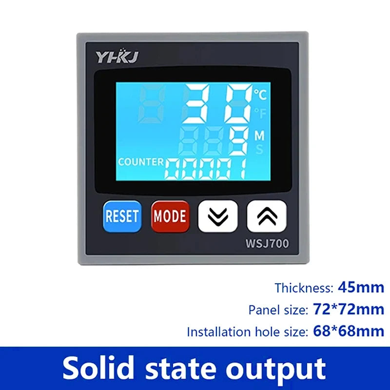 WSJ700 Digital Temperature Controller Timer SSR Relay 100-240VAC Temperature Controller Axl SSR output