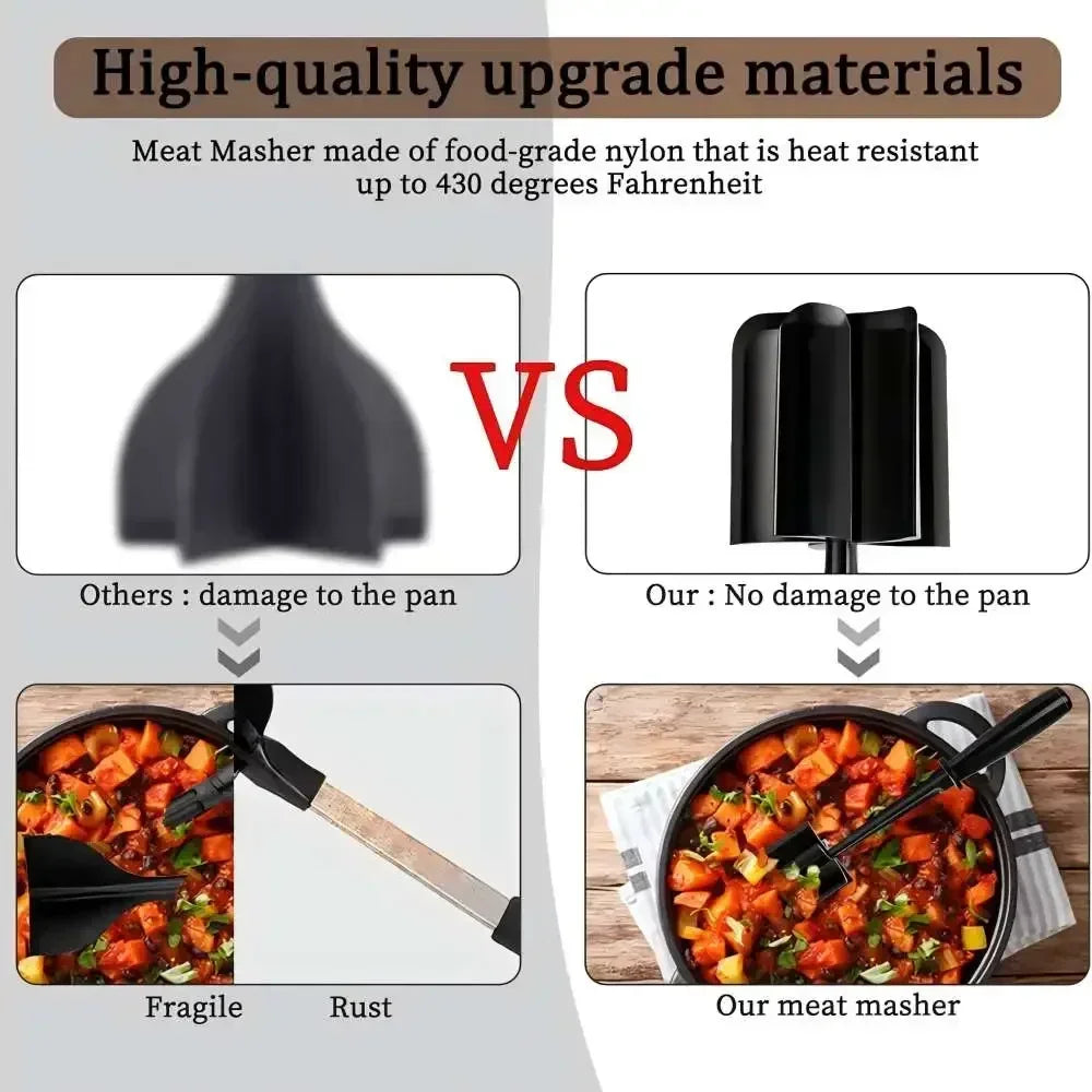 Silicone Meat Chopper & Ground Beef Masher | 1 or 2 Pack Meat Chopper Tool Axl