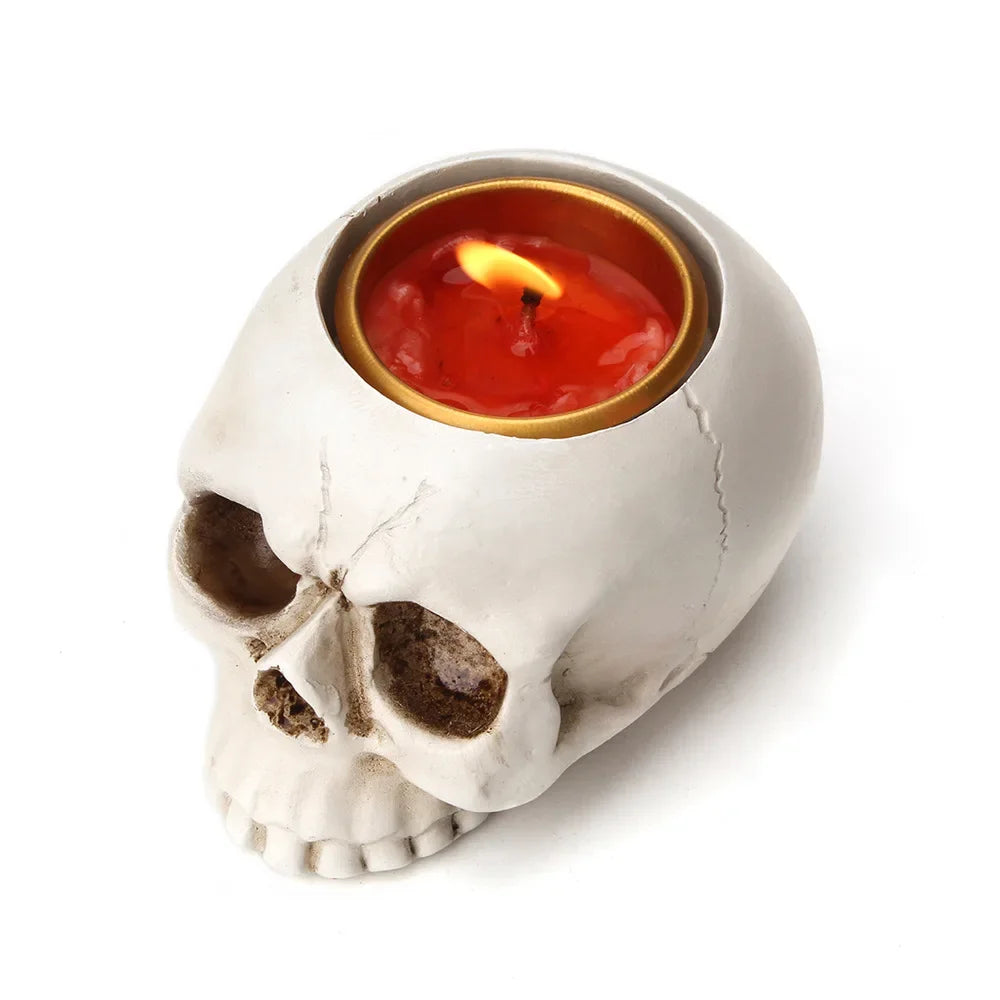 Halloween Skull Hand Candlestick Holder – Resin Skeleton Decor Candlestick Holder Axl