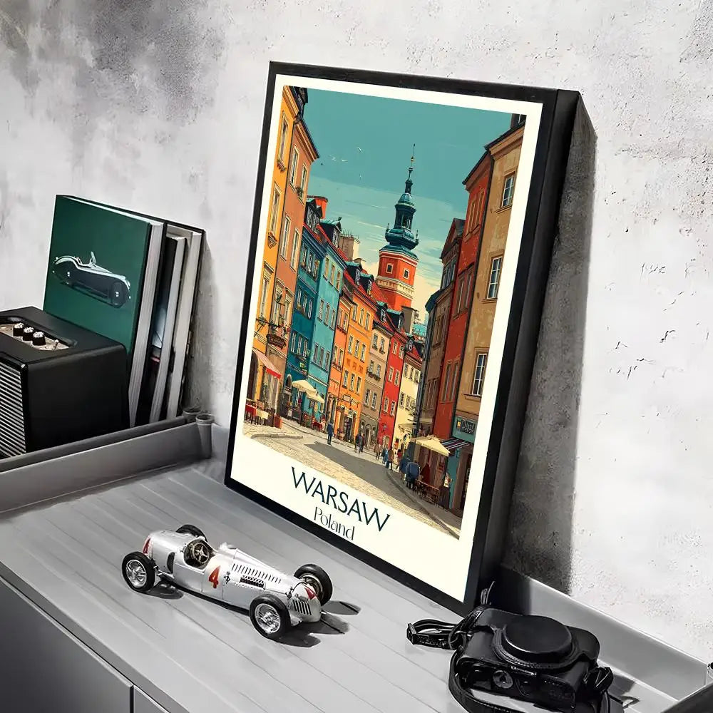 Vintage Poland City Minimalist Wall Art Poster Sticker Wall Art Poster Axl Black8 15X20cmNoframe