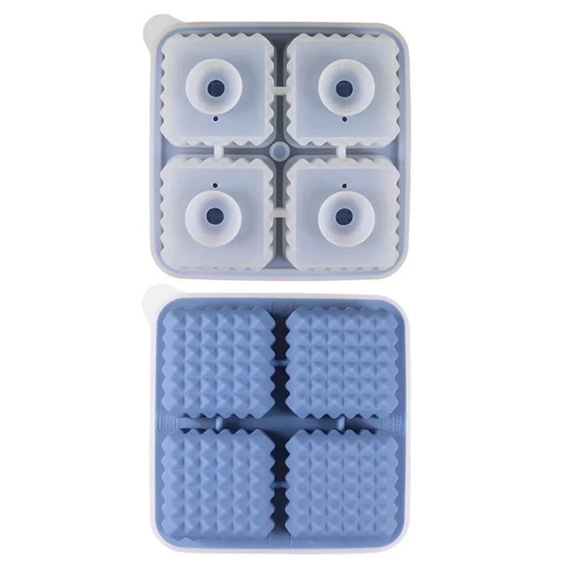 Silicone Ice Ball Mold with Lid | Round Ice Cube Tray – KEMORELA Ice Ball Mold Axl Square-Blue