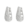 Huitan Hollow Waterdrop Hoop Earrings – CZ Wedding Jewelry Hoop Earrings Axl E3852