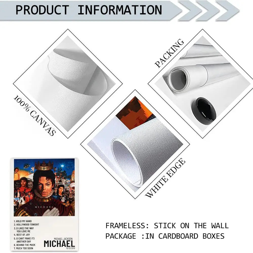 Michael Jackson Canvas Wall Art Poster – Album Cover Home Decor Canvas Wall Art Axl
