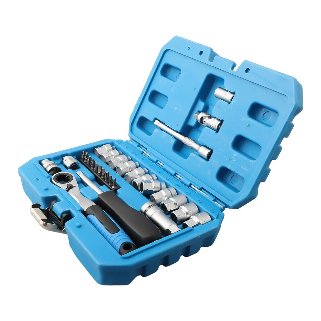 29-Piece Ratchet Socket Wrench Kit – Chrome Vanadium Car Tools Ratchet Socket Set Axl