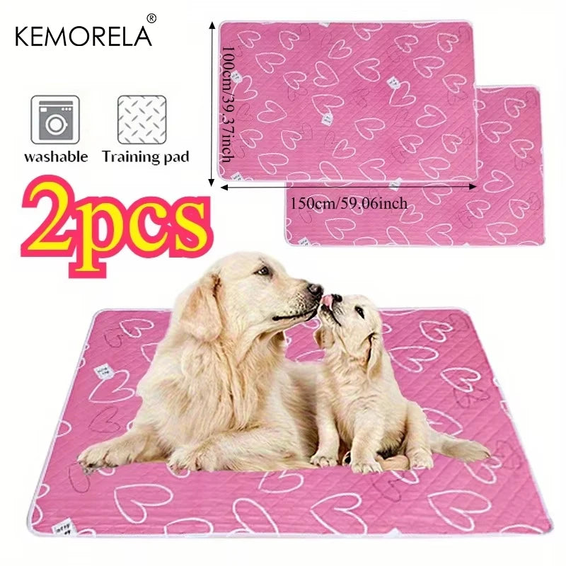 KEMORELA 2-Pack XL Reusable Pet Pee Liner Mat | Non-Slip Pet Liner Mat Axl 100X150cm