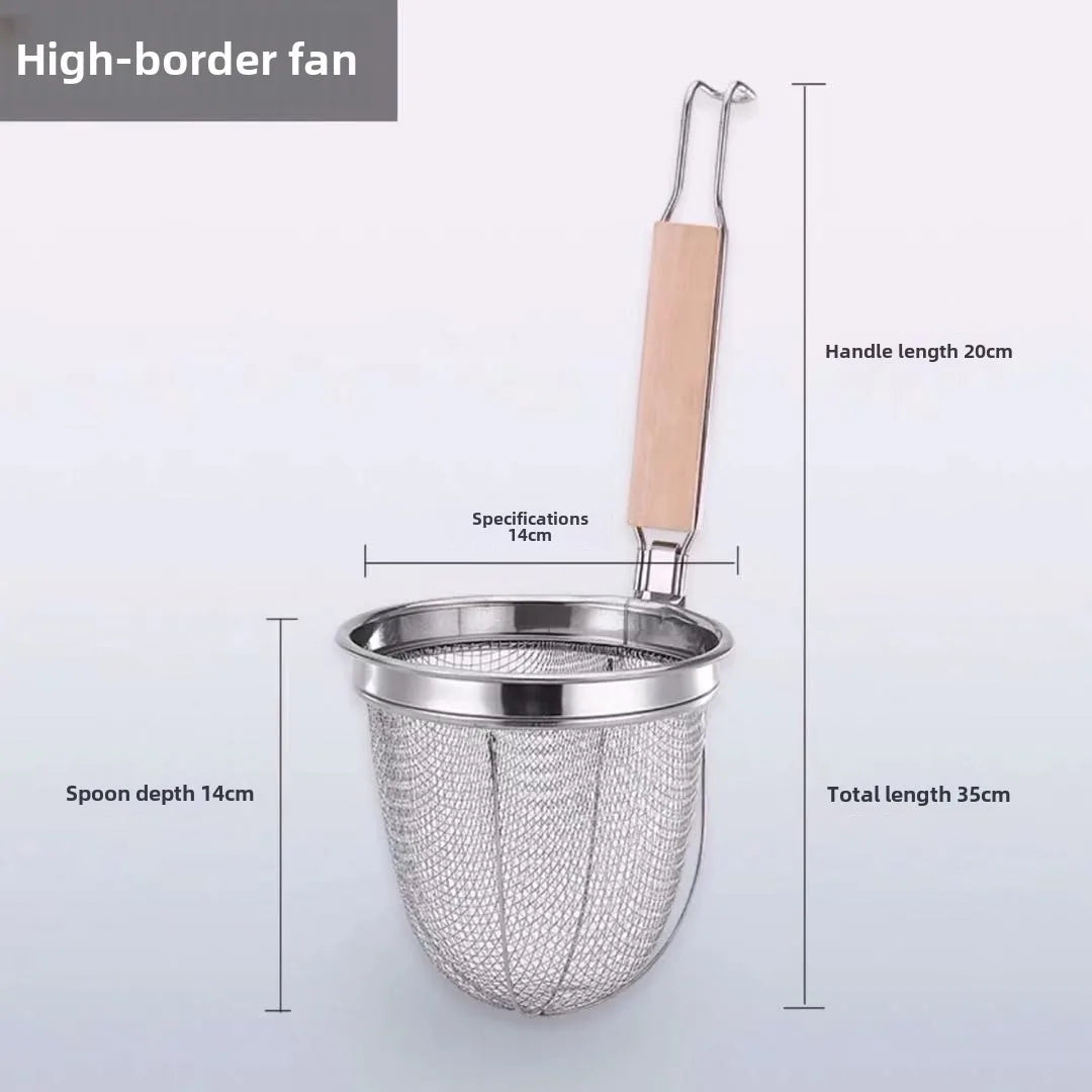 Stainless Steel Mesh Basket Strainer – Wooden Handle Mesh Basket Strainer Axl B