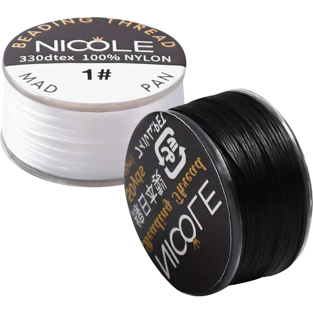0.1mm Nylon Beading Thread 100 Yards – Black & White Cord Beading Thread Axl AECH04-11362